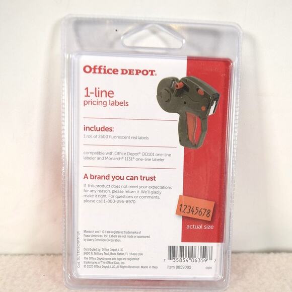 1-Line Pricing Labels1 Rolls 2500 White Labels for HD101 Labeler  Item 8059002 - Picture 3 of 3